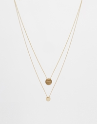 Ожерелье с отделкой под розовое золото Pieces Reno - Золотой