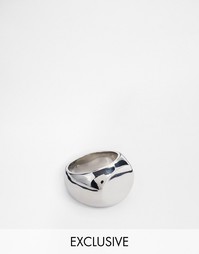 Серебристое кольцо с печаткой Reclaimed Vintage - Серебряный