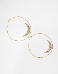 Серьги-кольца с луной ASOS - Золотой
