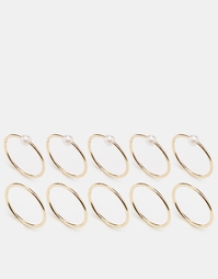 Набор из 10 колец ASOS - Золотой