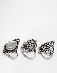 Набор из 3 колец ASOS - Серебряный
