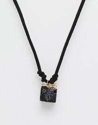 Золотое ожерелье с полудрагоценным камнем ASOS - Черный