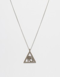 ASOS Geometric Eye Pendant In Silver - Хаки