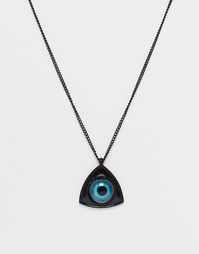 Черное ожерелье с подвеской глаз ASOS - Черный