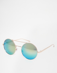 Круглые солнцезащитные очки в металлической оправе с зеркальными стекл AJ Morgan