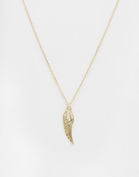 Длинное ожерелье с металлической подвеской‑крылом Orelia - Золотой