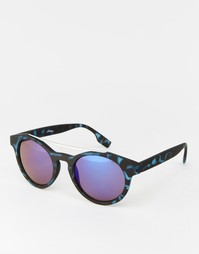 Круглые солнцезащитные очки в синей черепаховой оправе Jeepers Peepers