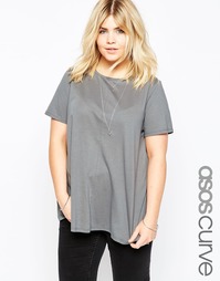 Футболка свободного кроя ASOS CURVE - Серый