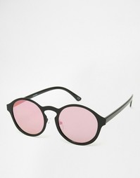 Круглые солнцезащитные очки с плоскими розоватыми стеклами ASOS