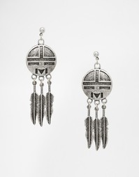 Серьги ASOS Feather Catcher - Серебряный