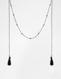 Изящное черное ожерелье с кисточками ASOS - Черный