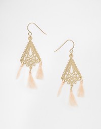 Филигранные серьги с небольшой кисточкой ASOS - Золотой