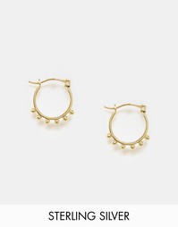 Позолоченные серебряные серьги-кольца c миниатюрными шариками ASOS