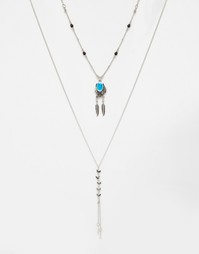 Ожерелье с подвесками-перышками и наконечниками стрел ASOS
