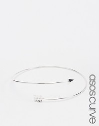Незамкнутый браслет в виде стрелы ASOS CURVE - Серебряный