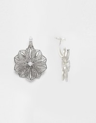 Филигранные серьги‑подвески с цветком и искусственным жемчугом ASOS