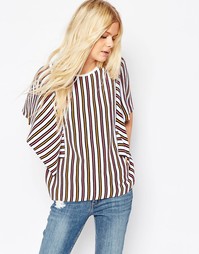 Топ в полоску с рукавами рюшами ASOS - Мульти