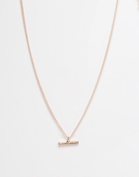 Ожерелье с подвеской-бруском ASOS - Розовое золото