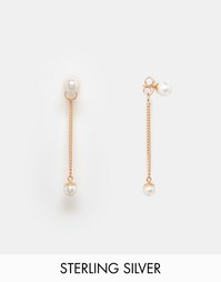 Серебряные серьги-подвески с покрытием из розового золота ASOS