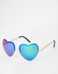Солнцезащитные очки без оправы с линзами-сердечками ASOS - Золотой