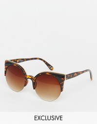 Круглые солнцезащитные очки с металлической отделкой Jeepers Peepers