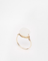 Проволочное кольцо с камнем ASOS - Белый