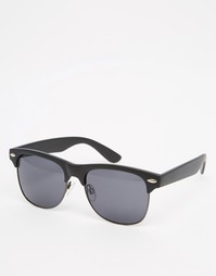 Матовые черные солнцезащитные очки в стиле ретро AJ Morgan - Черный