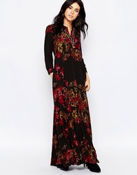 Черное платье макси с узором Free People After Storm - Черный комбо