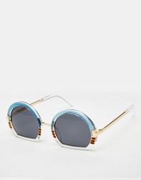 Круглые очки с контрастной оправой ASOS - Синий