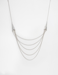 Ожерелье из цепочек в несколько рядов ASOS - Серебряный