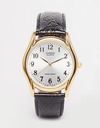 Часы с кожаным ремешком Casio MTP-1154PQ-7B2EF - Черный