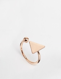 Кольцо с треугольником и шариками ASOS - Розовое золото