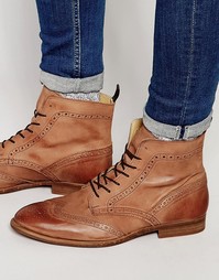 Броги из потертой светло-коричневой кожи ASOS - Рыжий