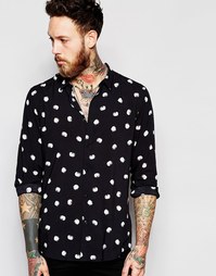 Рубашка классического кроя в крупный горошек ASOS - Белый