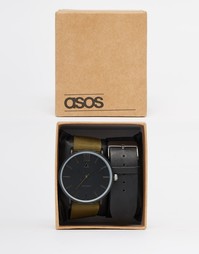 Часы со сменными ремешками ASOS - Черный