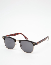 Черные солнцезащитные очки с черепаховыми дужками ASOS - Черный