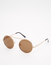 Круглые солнцезащитные очки цвета розового золота ASOS - Золотой