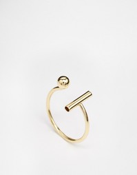 Разомкнутое кольцо с шариком ASOS - Золотой