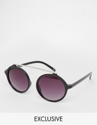 Круглые солнцезащитные очки с металлической планкой Jeepers Peepers