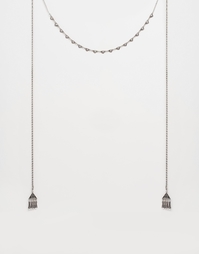 Ожерелье в несколько рядов с подвесками и кисточкой ASOS - Серебряный