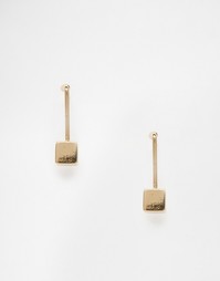 Серьги-гвоздики в виде миниатюрных кубиков ASOS - Золотой