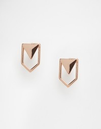 Серьги в виде контурных треугольников ASOS - Розовое золото