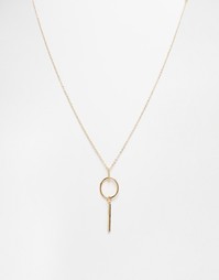 Ожерелье с подвеской в виде кольца и планки ASOS - Золотой