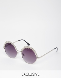 Круглые солнцезащитные очки с металлическими цветами AJ Morgan