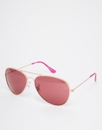 Солнцезащитные очки‑авиаторы с розовыми линзами ASOS - Золотой