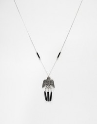 Ожерелье с орлом и перьями ASOS - Черный