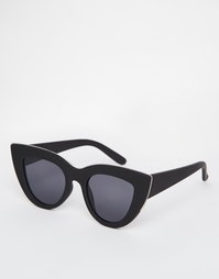 Солнцезащитные очки кошачий глаз с плоскими линзами ASOS - Черный