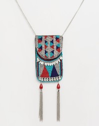 Длинное фестивальное ожерелье в виде сумочки ASOS - Мульти