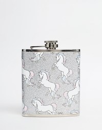 Плоская фляжка с единорогом Skinnydip - Мульти
