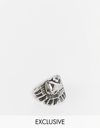 Серебряное кольцо с головой орла Reclaimed Vintage - Серебряный